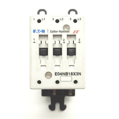 Used Eaton Cutler Hammer E04NB18X3N Contactor, 3-Pole 600VAC 18A *No Coil Controller*