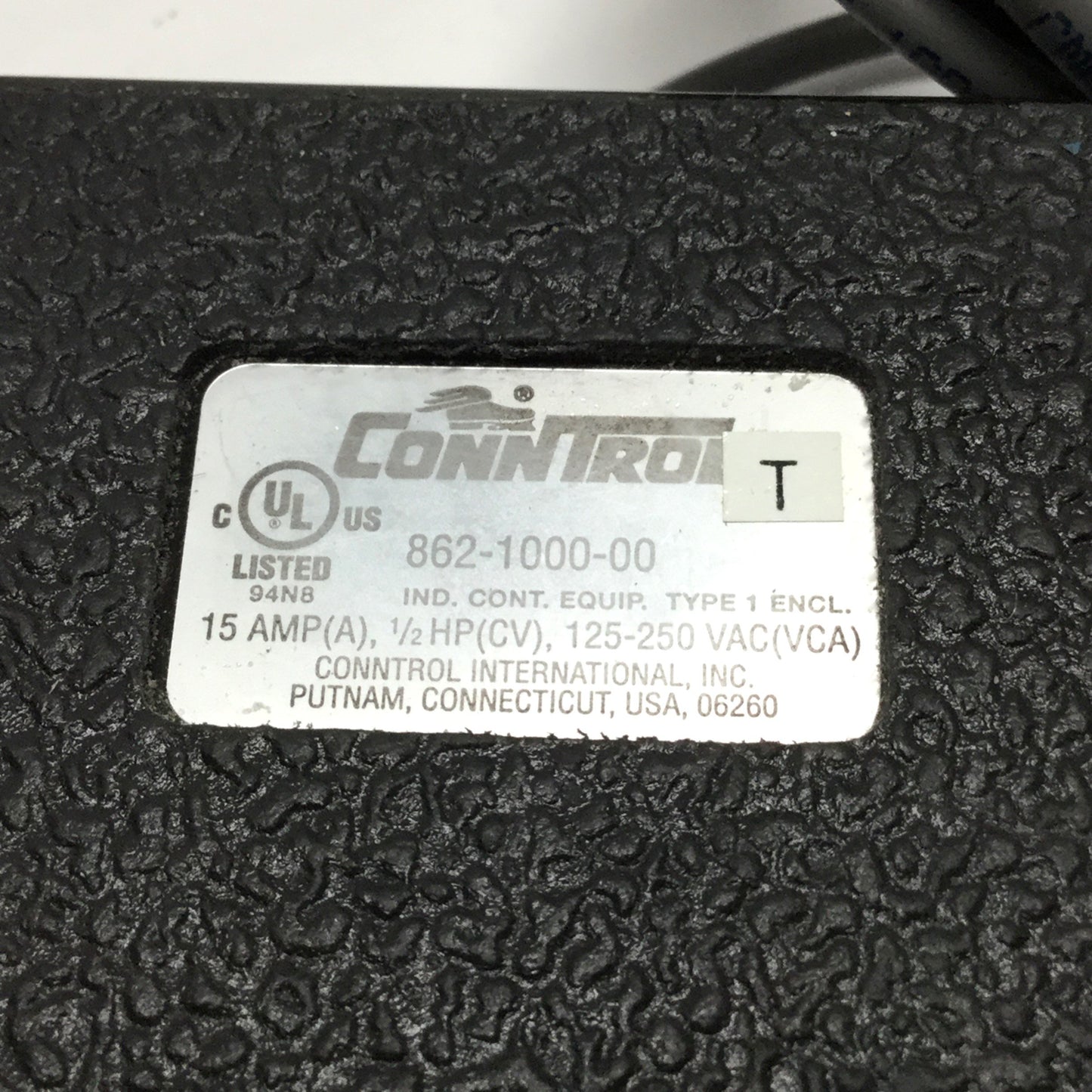 Used ConnTrol International 862-1000-00 Momentary Foot Switch Pedal 125-250VAC 15A