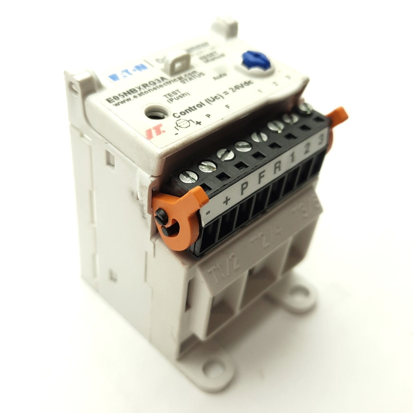 Used Eaton E05NBXRG3A IEC IT Overload Relay, 3-Pole, 6.3-20A 600VAC, 24VDC .25A