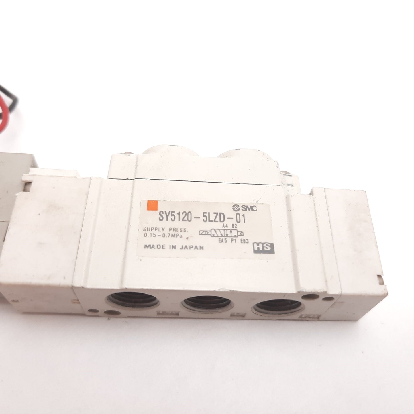 Used SMC SY5120-5LZD-01 Solenoid Valve, 2-Position 5-Port, 24VDC, 0.15-0.7MPa, Rc1/8