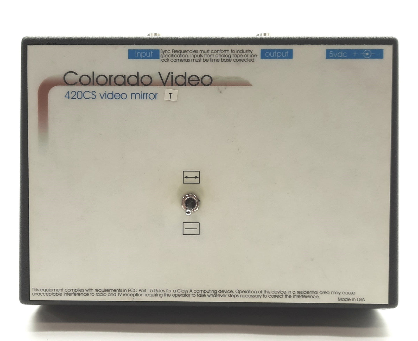Used Colorado Video 420CS Video Mirroring Device, NTSC, 2x BNC, 5VDC
