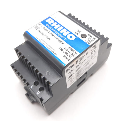 Used Automation Direct Rhino PSC-24-030 Power Supply, In: 100-240VAC, Out: 24-28VDC