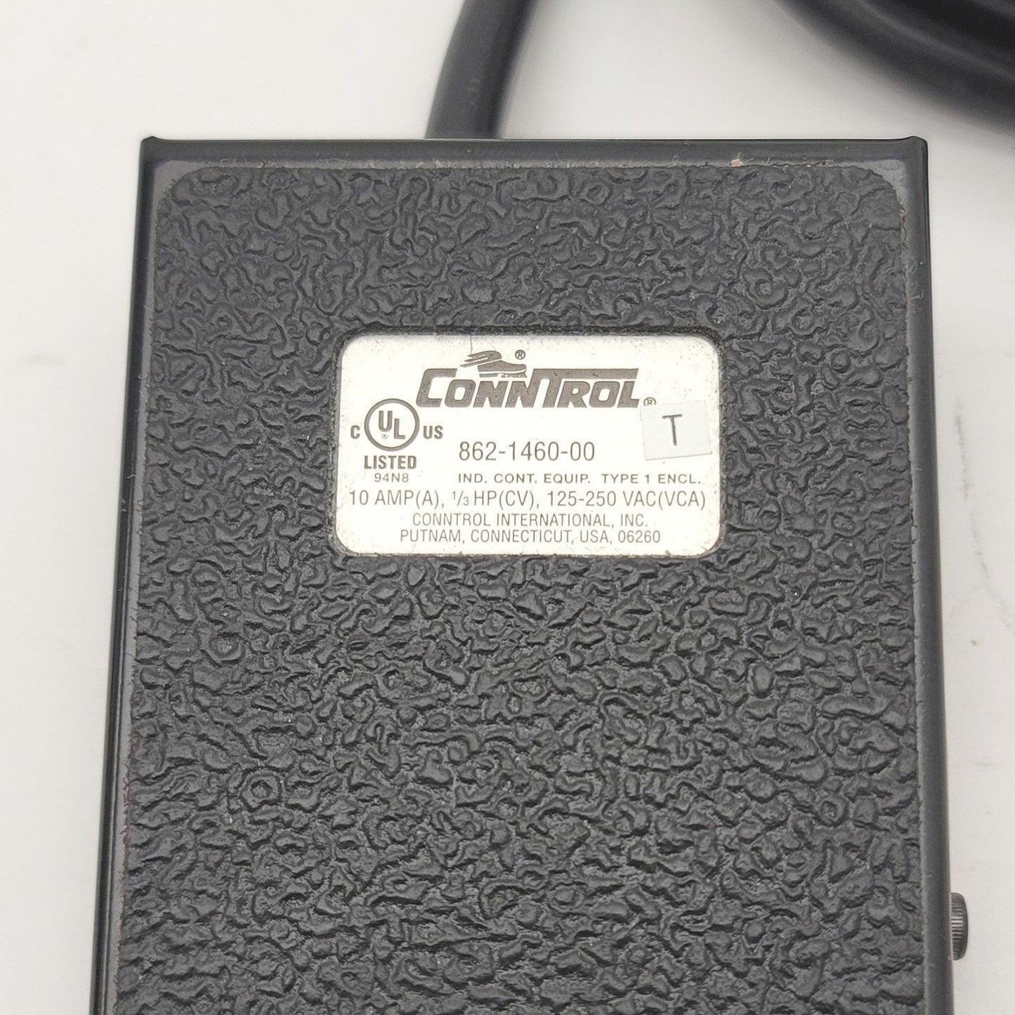 Used Conntrol 862-1460-00 Ergonomic Light Duty Foot Switch 125-250VAC, 1/3HP, 10A