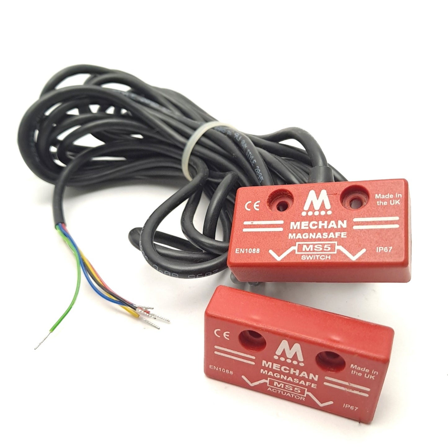 Used Mechan MS5-21-DC Magnetic Safety Switch Output Rating 500mA 24VDC 2NO/1NC