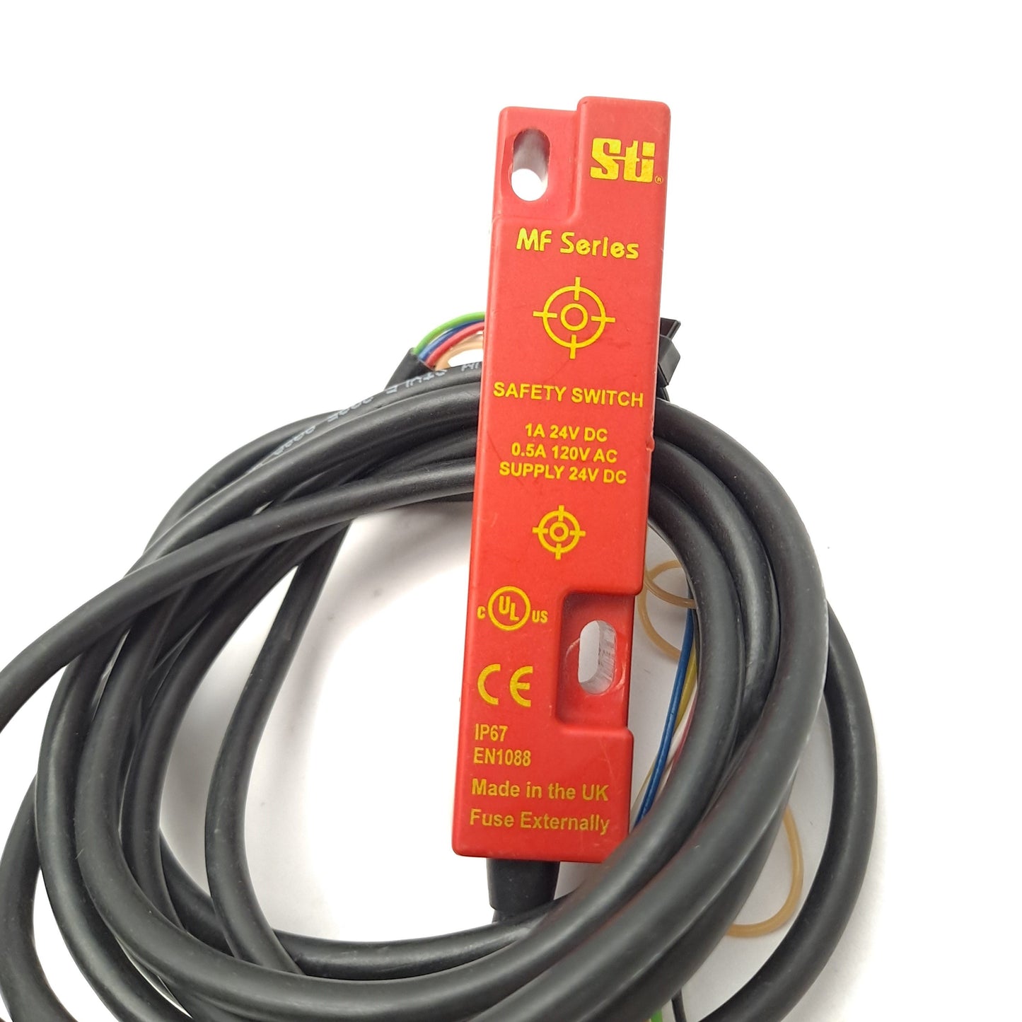 Used STI MF-2P Non-Contact Safety Switch 120 VAC 24 VDC 1A 1NO 1NC