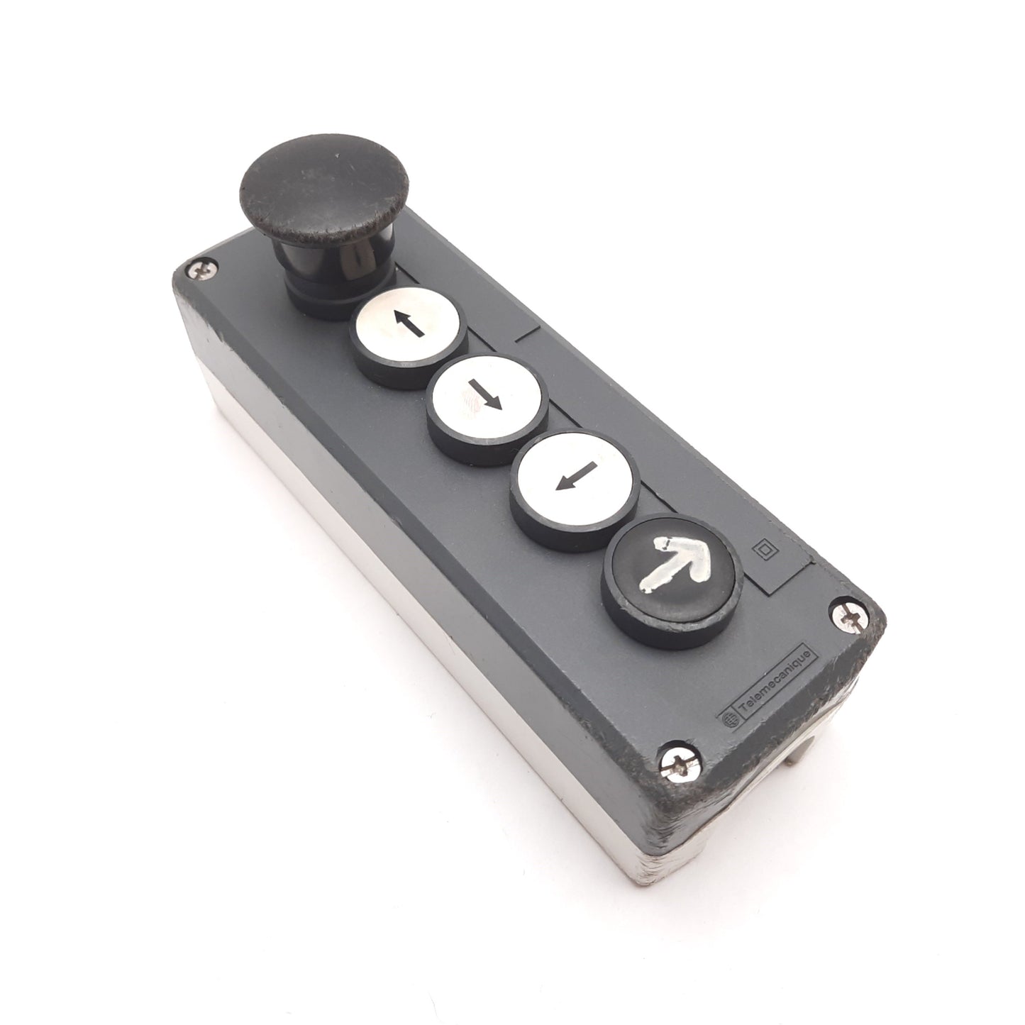 Used Telemecanique XALD05 Push Button Enclosure, W/ 5x Push Buttons, ZBE-101 ZBE-102
