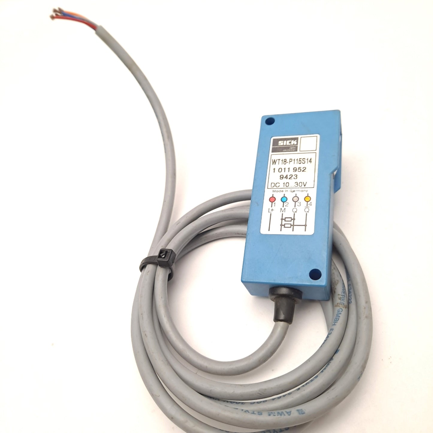 Used Sick WT18-P115S14 Photoelectric Switch 10-30 VDC 4 Wire Cable