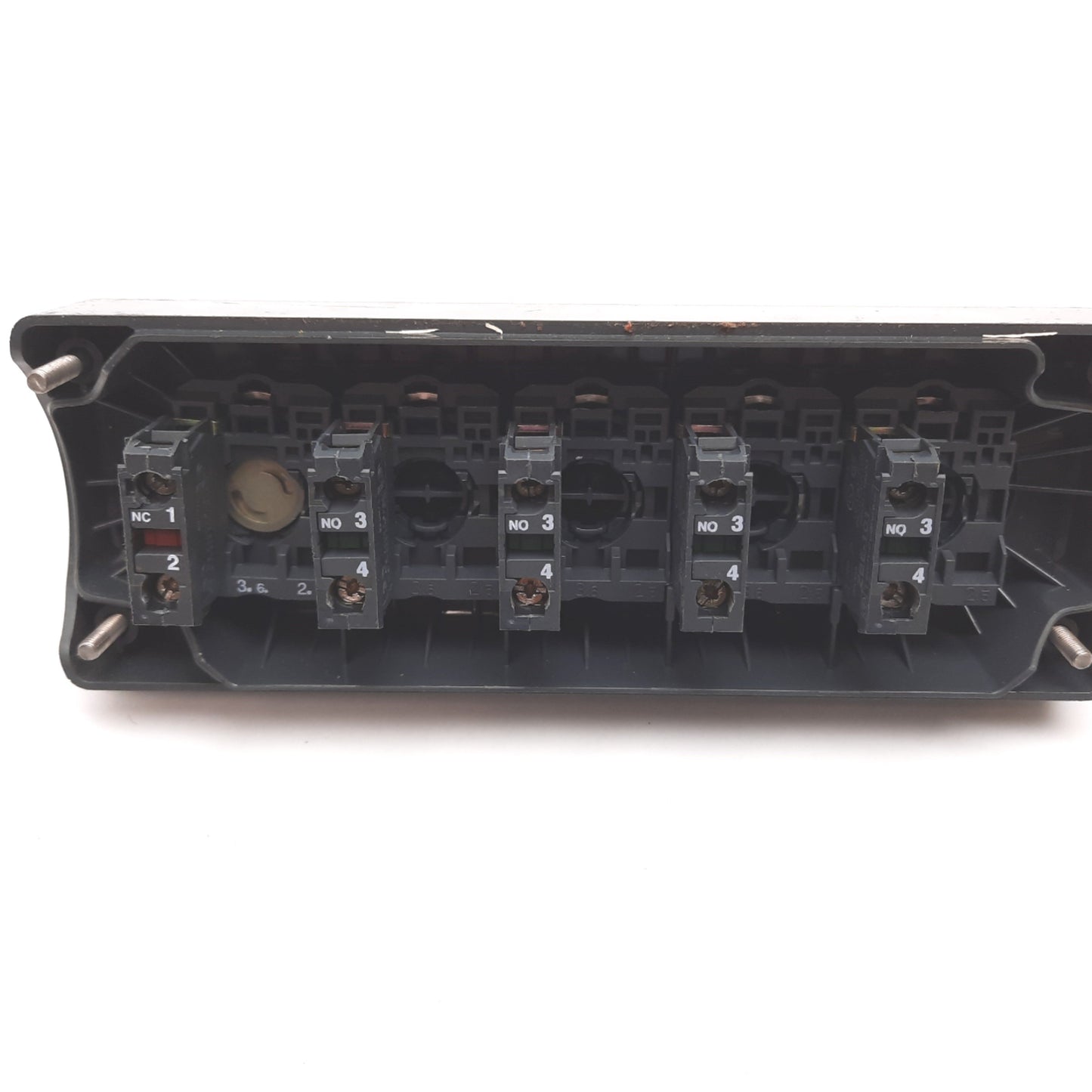 Used Telemecanique XALD05 Push Button Enclosure, W/ 5x Push Buttons ZBE-101 ZBE-102