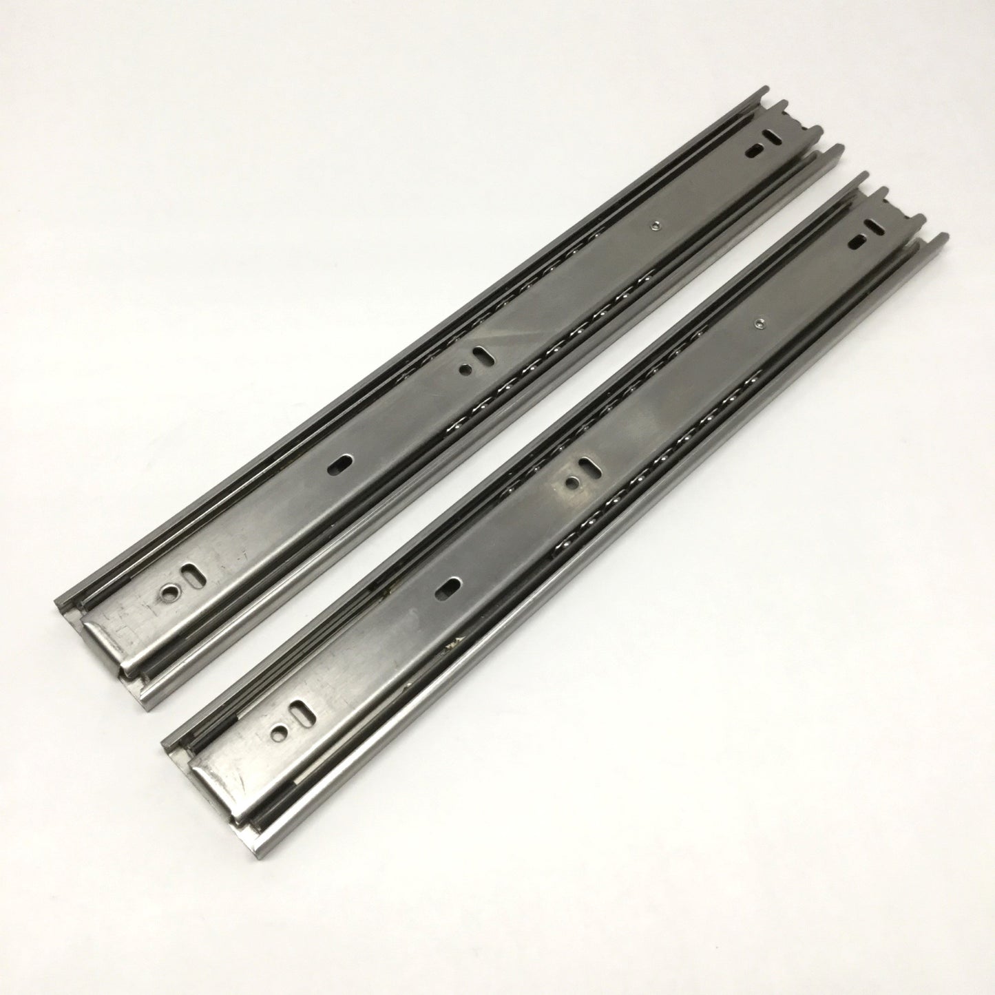 Used Pair of Lamp ESR-DC4513-14 Side Mount SS Full Drawer Slides, 350mm Closed, 108lb