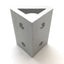 Used Lot of 4 80/20 4334 Aluminum Wide Gusseted Inside 90° Corner Bracket, 15 Series