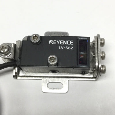 Used Keyence LV-S62 Laser Sensor Head, Retro-Reflective, 10m Max Range *Cable Cut*