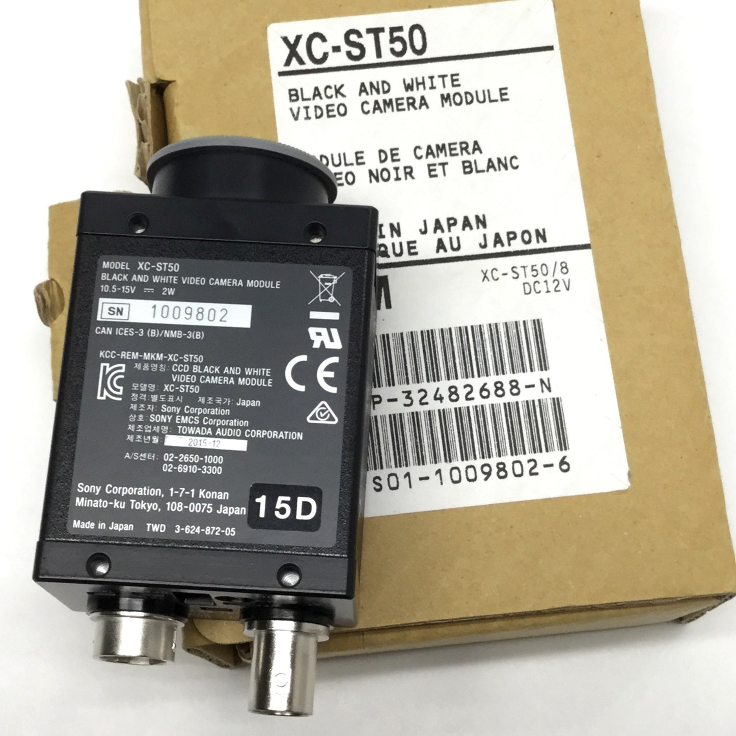 New Sony XC-ST50 Monochrome Machine Vision Camera 768x494, 1/2-Type IT CCD, C-Mount