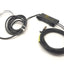 Used Banner D12EN6FP Fiber Optic Sensor, Red LED, NPN, 5-Wire, 10-30VDC w/Fiber