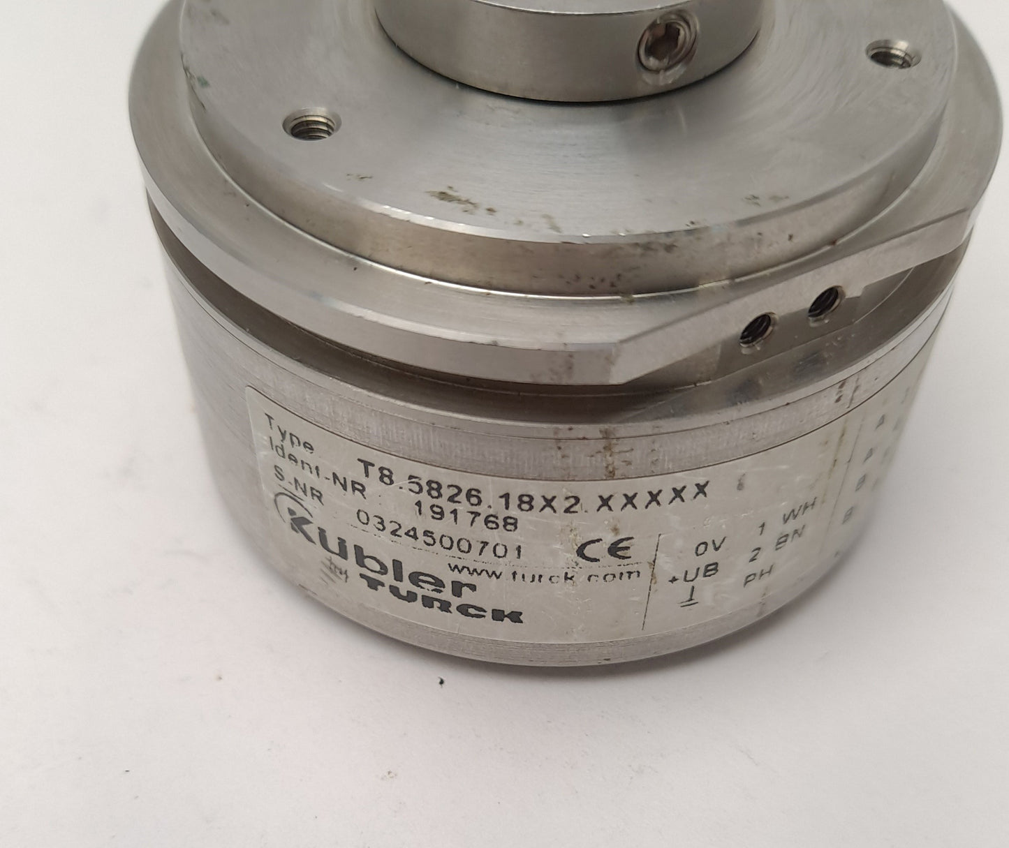 Used Kubler Turck T8.5826.18x2 191768 Incremental Encoder Bore 12mm M12 8 Pin Male