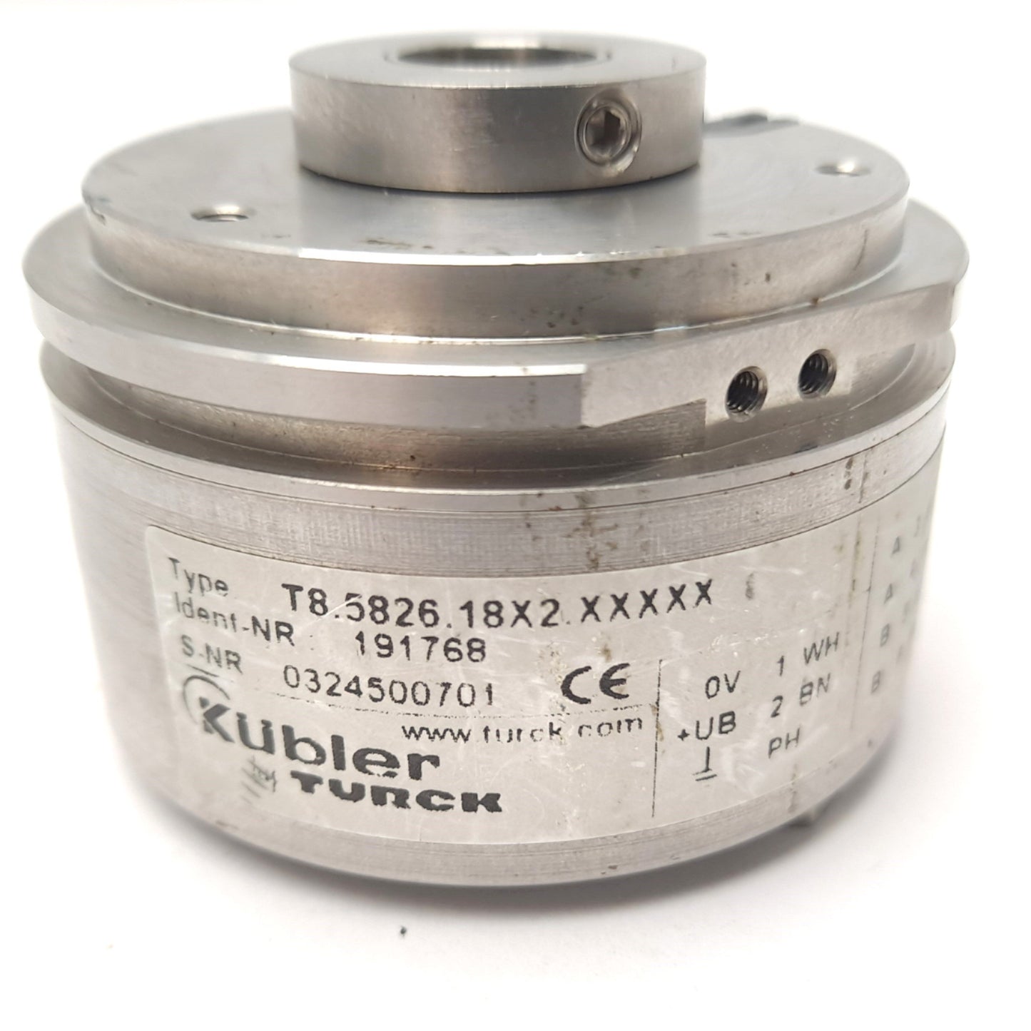 Used Kubler Turck T8.5826.18x2 191768 Incremental Encoder Bore 12mm M12 8 Pin Male