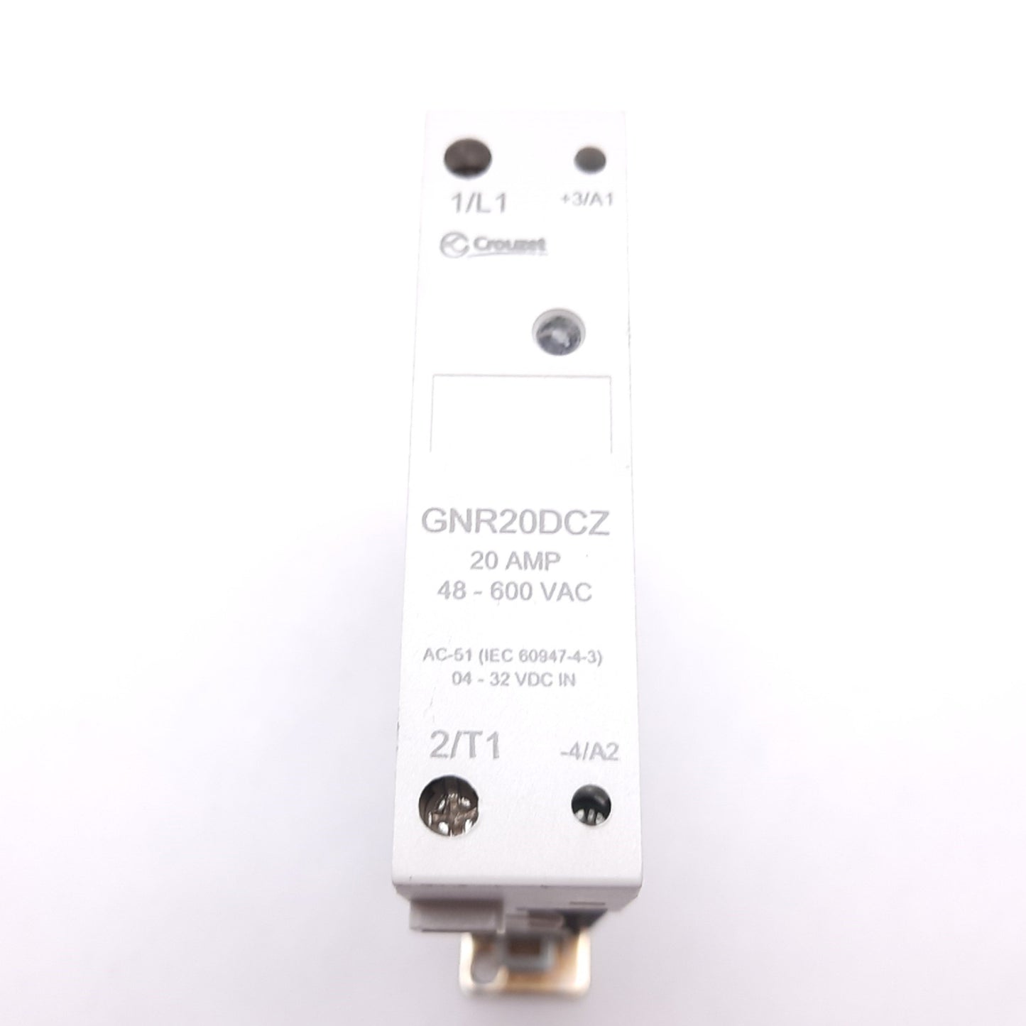 Used Crouzet GNR20DCZ Solid State Relay, Input: 4-32VDC, Output: 48-600VAC 20A