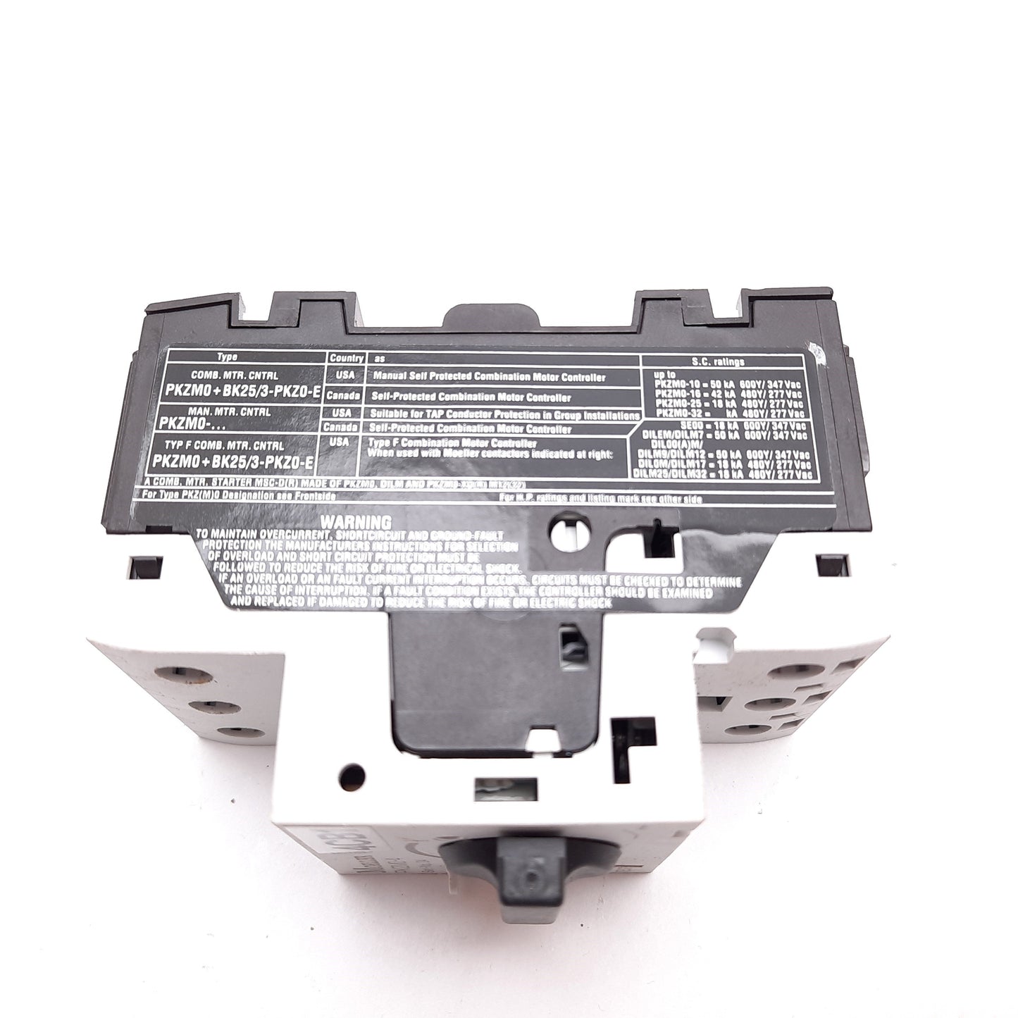 Used Moeller PKZM0-4 Circuit Breaker Motor Protector, 3-Pole, 2.5-4A, 600VAC