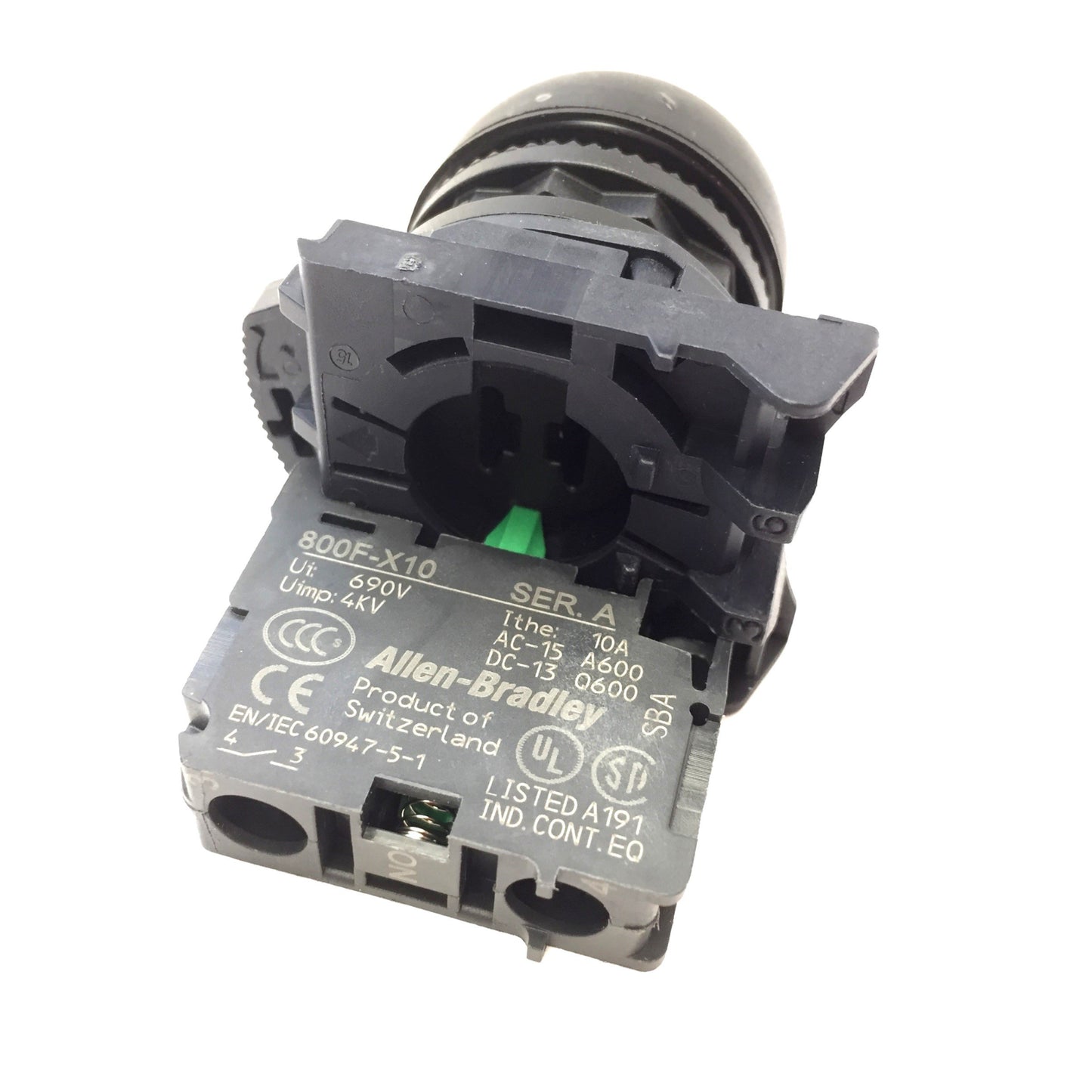 Used Allen Bradley 800FP-F5 Momentary Flush Non-Illuminated Yellow, Pushbutton 1NO