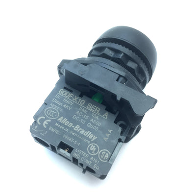 Used Allen Bradley 800FP-F6 Momentary Flush Non-Illuminated Blue, Pushbutton 1NO