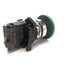 Used Allen Bradley 800FM-MM43 Mushroom Pushbutton Momentary 40mm Round Green, 1NO