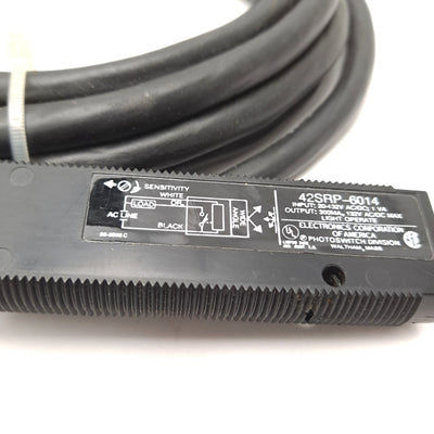 Used Allen Bradley 42RSP-6014 Photoelectric Sensor 20-132 VAC/DC NPN Sens. Range 15"