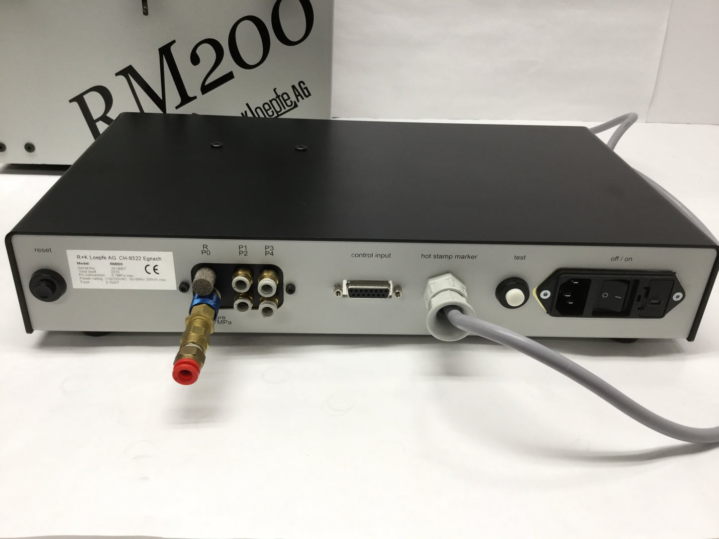 Used Loepfe RM200 Hot Stamping Cable Marking Wire Coloring Unit, Ø2-20mm, 115/230VAC