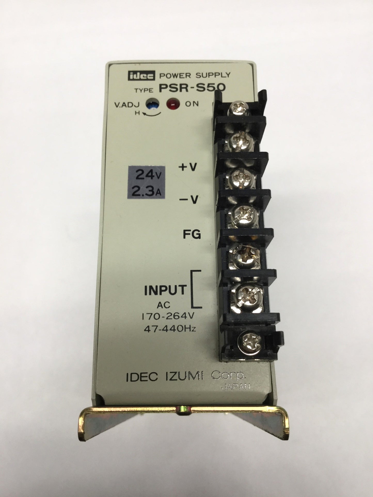 Used Idec PSR-S50 DIN Rail Power Supply 174-264VAC 47-440Hz Input, 24VDC 2.3A Output