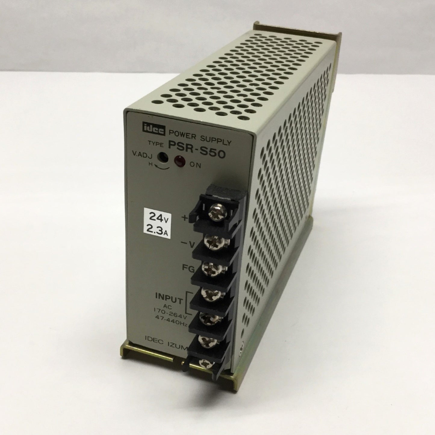 Used Idec PSR-S50 DIN Rail Power Supply 174-264VAC 47-440Hz Input, 24VDC 2.3A Output