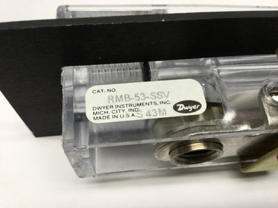 Used Dwyer RMB-53-SSV 5" Rate-Master Air Flowmeter, 1/4" NPT, 10-100 SCFH, 70psi