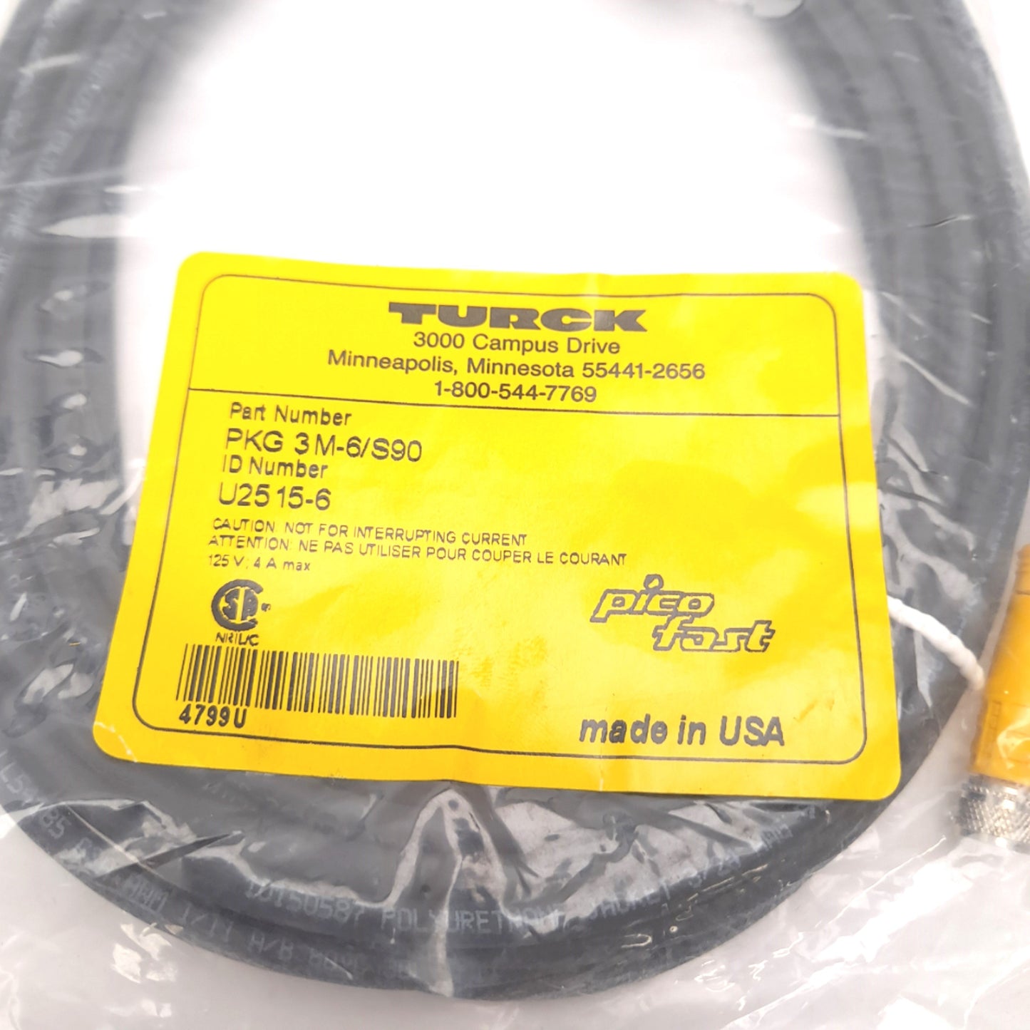 New – Open box Turck BIM-INT-AP6X-V1131 Proximity Sensor 10-30 VDC 200 mA W/Sensor Cordset