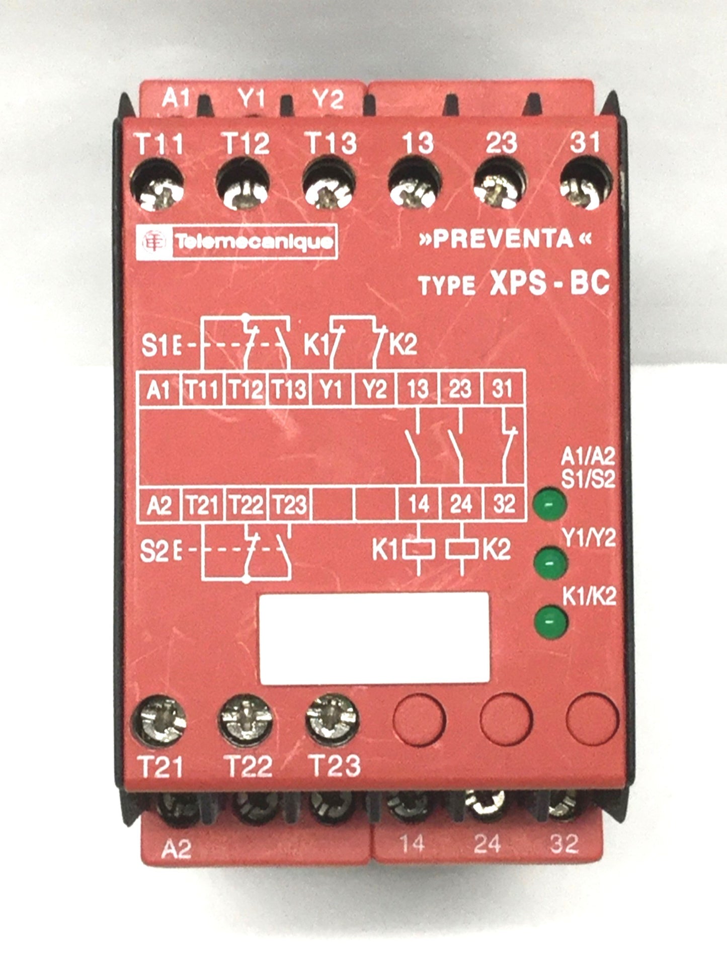 Used Telemecanique XPS-BC Preventa Two-Hand Control Monitor Safety Relay Module 24VDC