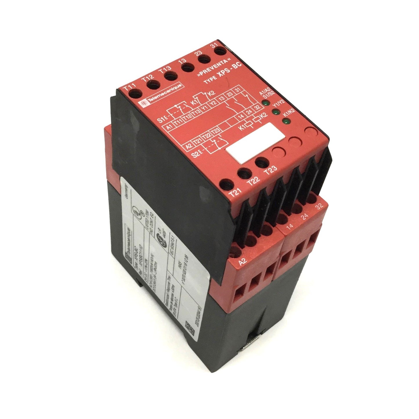 Used Telemecanique XPS-BC Preventa Two-Hand Control Monitor Safety Relay Module 24VDC