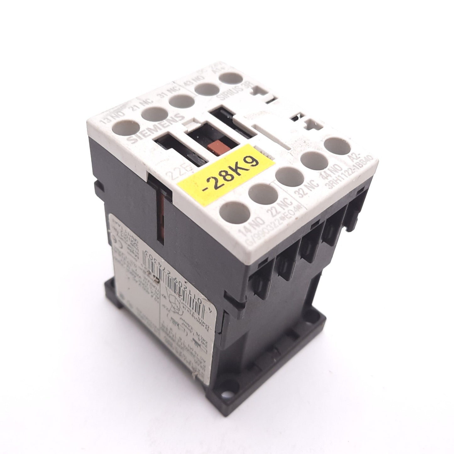 Used Siemens 3RH1122-1BB40 Contactor, 4-Pole 2x N/O 2x N/C, Coil: 24VDC, 10A 600VAC
