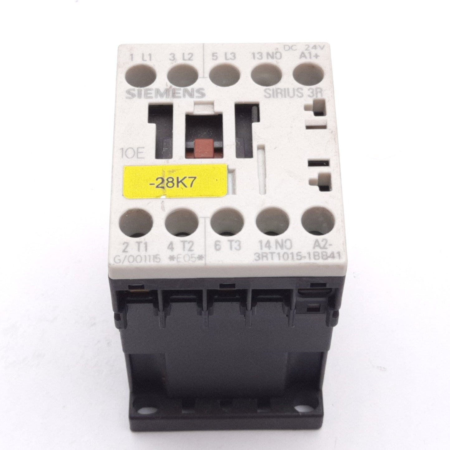Used Siemens 3RT1015-1BB41 Contactor, 3-Pole W/ N/O Auxiliary, Coil 24VDC, 16A 600VAC