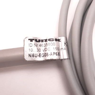 Used Turck Ni6U-EG08-AP6X Inductive Proximity Sensor, 6mm, 10-30VDC 150mA, PNP N/O 2m