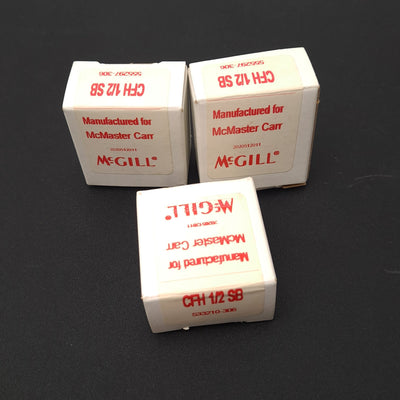 New Lot of 3 McGill CFH 1/2 SB Cam Follower, Roller DIA. 1/2", Thread 1/4"-28