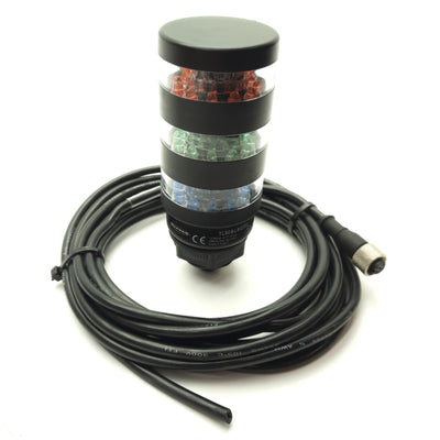 Used Banner TL50BLBGRQ LED Tower Light, Blue, Green, Red, M12 4-Pin Male, 24VAC/DC