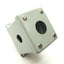 Used Hoffman E-1PBGX Gray Steel Pushbutton Enclosure, 3½ x 3¼ x 2¾", NEMA 12, *Hole*
