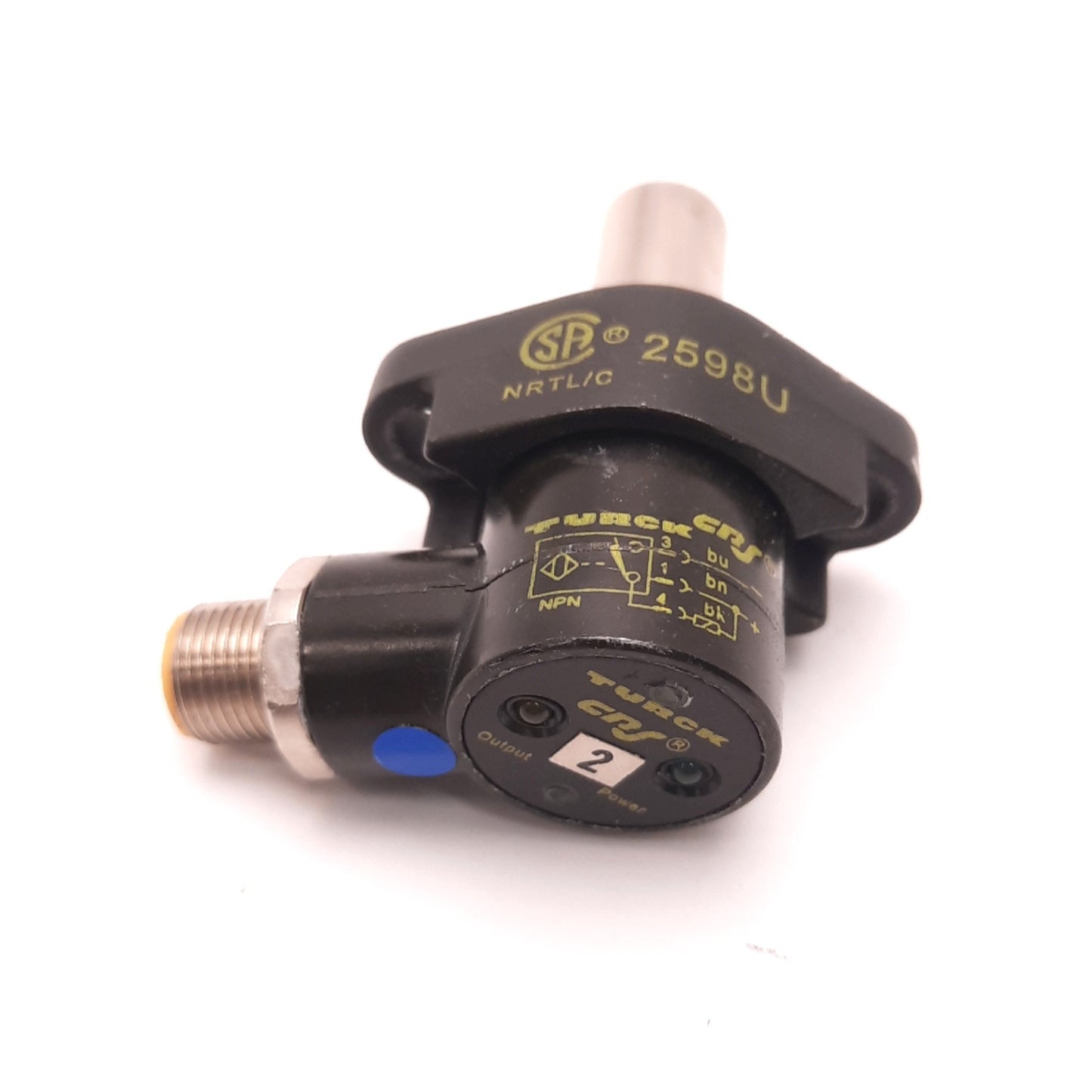 Used Turck Bi2-CRS230-AN4X2-H1141/S34 Proximity Switch, 2mm Range, 26mm Probe, N.P.N.