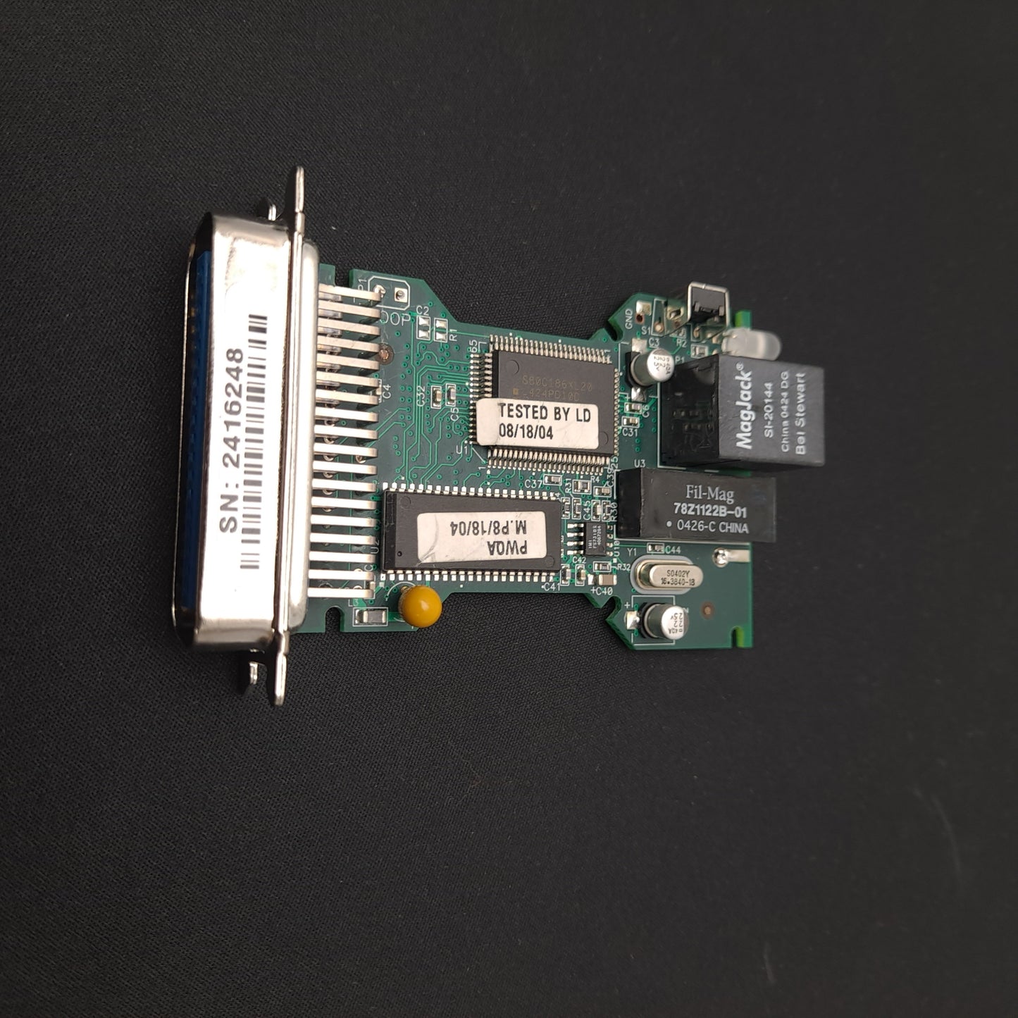 Used Zebra 34011 Rev 1 Ethernet Interface Network Card, For 140xiIII Printers