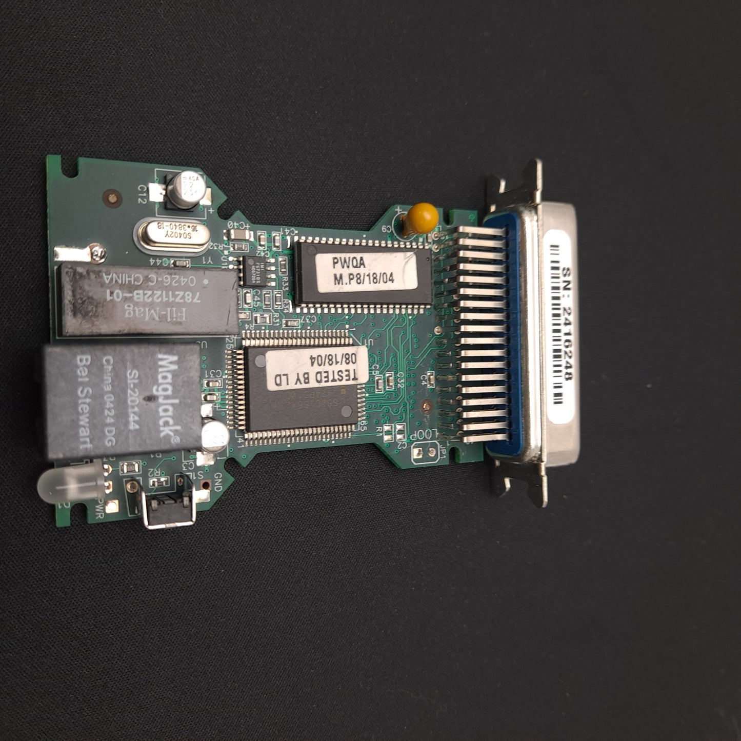 Used Zebra 34011 Rev 1 Ethernet Interface Network Card, For 140xiIII Printers