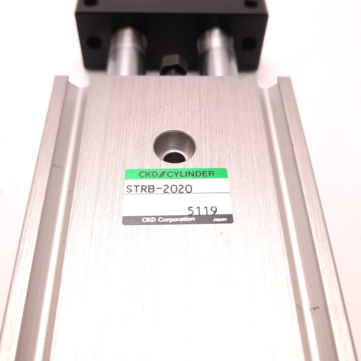 Strb Side CKD STRB-2020 Guided Pneumatic Cylinder, 20mm Bore, 20mm Stroke, M5 Po ...