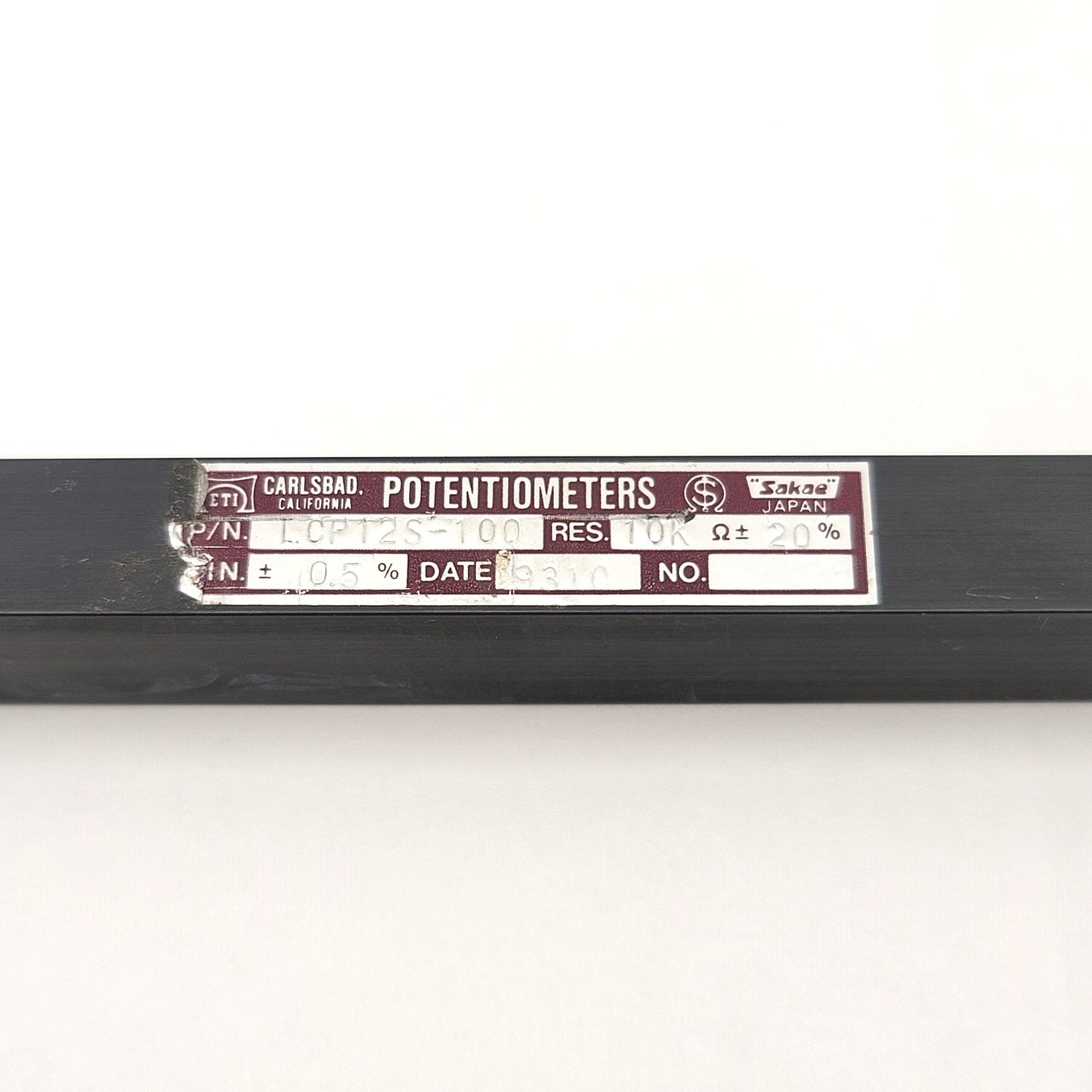 Used ETI Systems LCP12S-100-10K Linear Potentiometer 4" Travel, 1.2 Watt Max, 10K Ohm