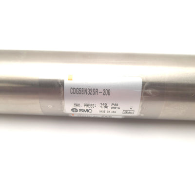 New SMC CDG5BN32SR-200 Pneumatic Cylinder Double Action W/Auto Switch 145 Psi