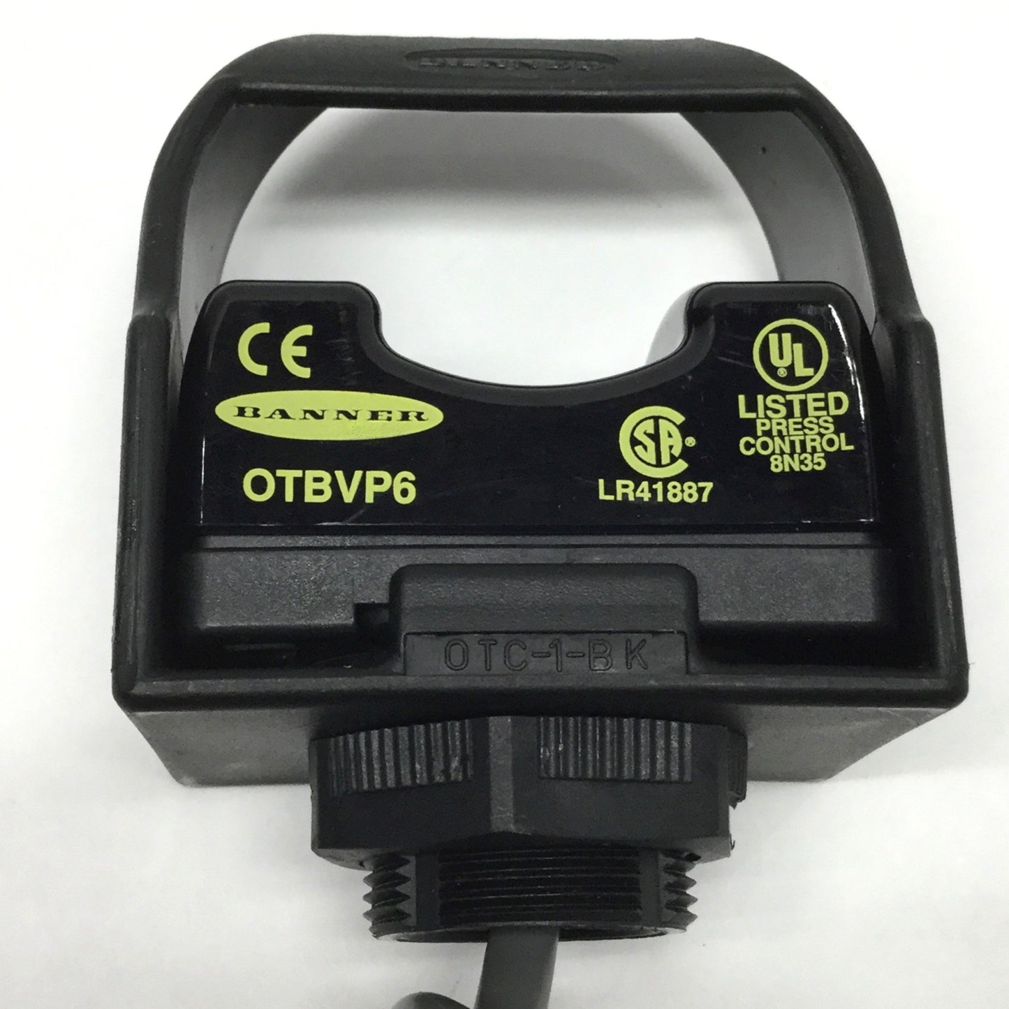 Used Banner OTBVP6 Opto-Touch Optical Button, Momentary Action SPDT, 10-30VDC w/Guard