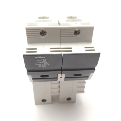 New Wohner 31285 Class J Fuse Holder for Cylindrical Fuses 30 A 600 V 2Pole