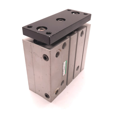 Used CKD STSB-40NN50 Guided Space Saving Pneumatic Cylinder, 40mm Bore, 50mm Stroke