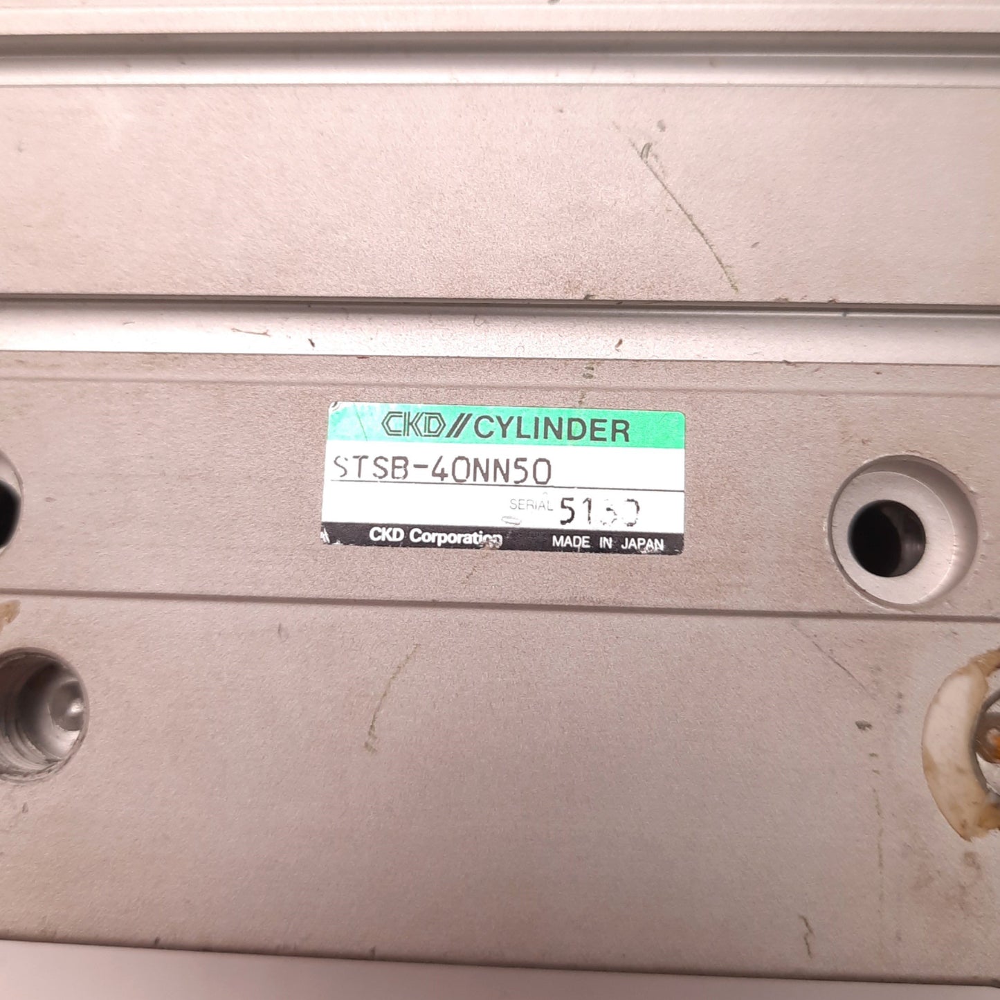 Used CKD STSB-40NN50 Guided Space Saving Pneumatic Cylinder, 40mm Bore, 50mm Stroke