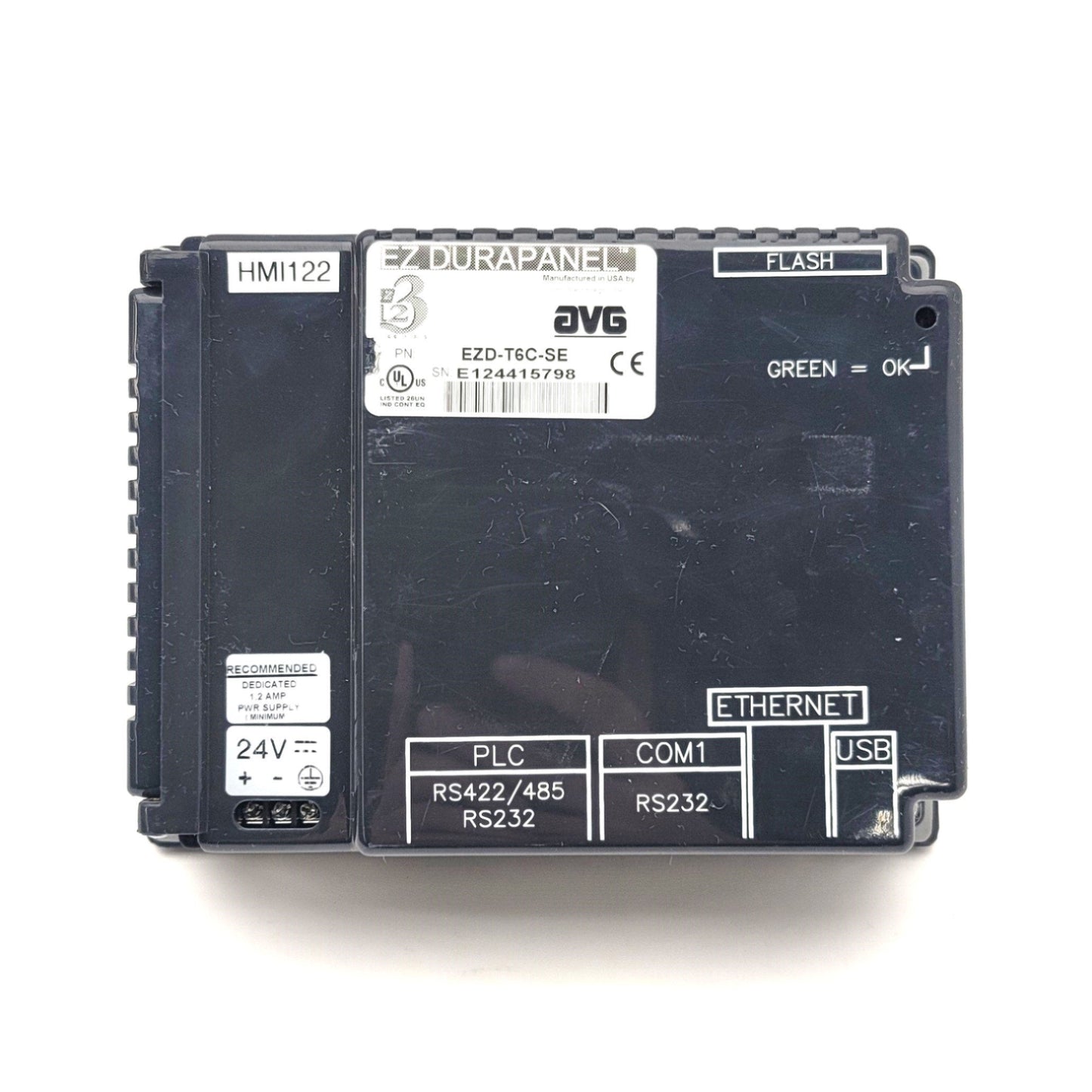 Used AVG Automation EZD-T6C-SE EZ SE Series Color Touchscreen HMI, 6", 320x240, 24VDC