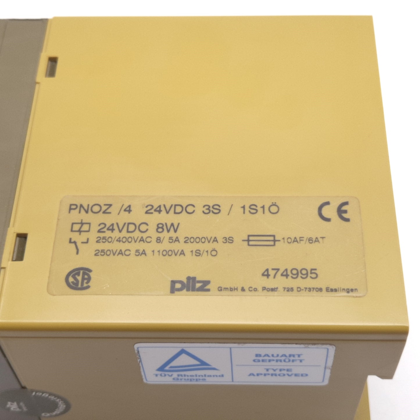 Used Pilz PNOZ/4 24VDC 3S/1S1O Safety Relay Module, 3x N/O 1x N/O-N/C, 24VDC